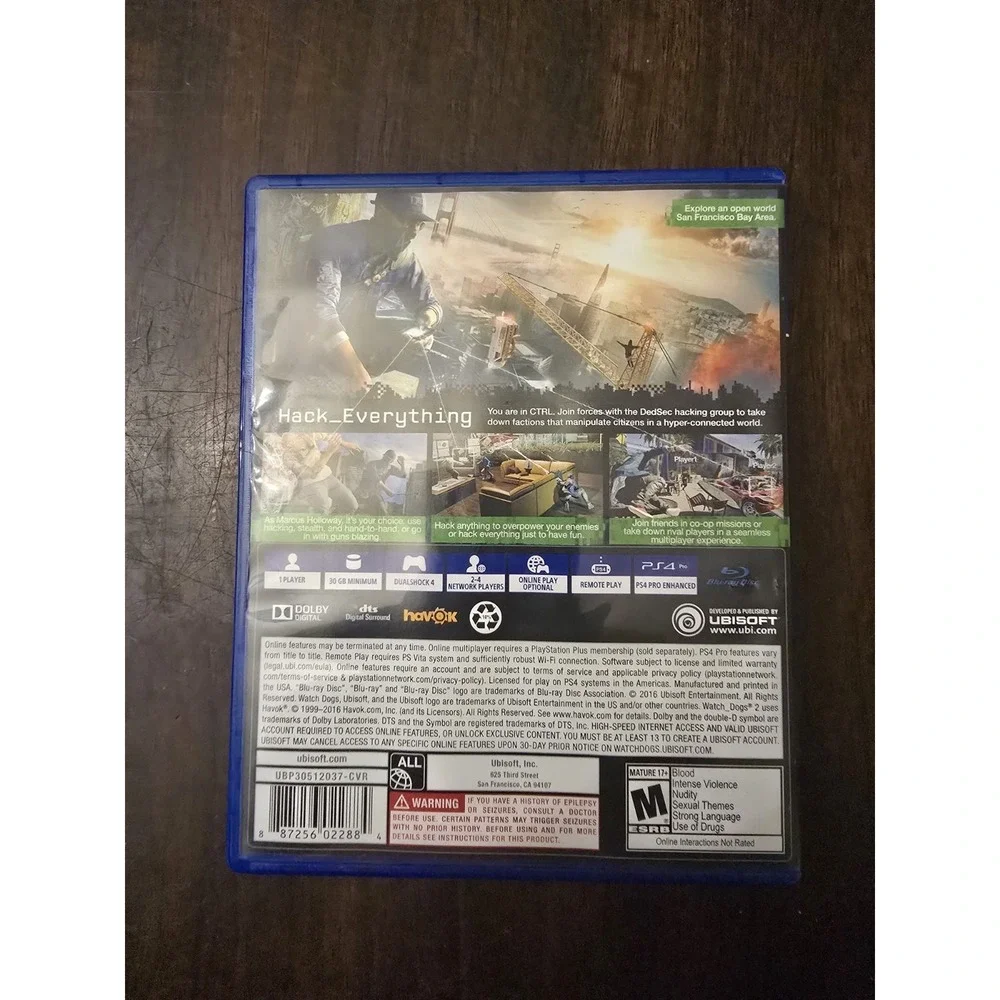 Watch Dogs 2 Ps4 PlayStation 4 TESTED‎